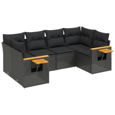 vidaXL 6 részes fekete polyrattan kerti ülőgarnitúra párnákkal (3259500) kerti bútor