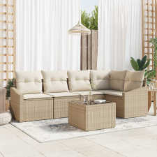 vidaXL 6 részes Kert Sofa Szett Párnákkal Barna Poli Rattan kerti bútor