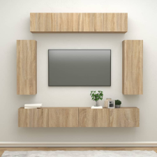 vidaXL 6 részes sonoma tölgy színű szerelt fa TV-szekrényszett bútor