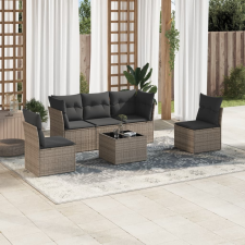 vidaXL 6 részes szürke polyrattan kerti ülőgarnitúra párnákkal kerti bútor