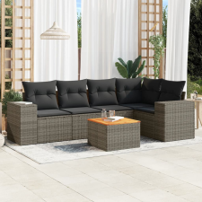 vidaXL 6 részes szürke polyrattan kerti ülőgarnitúra párnákkal kerti bútor