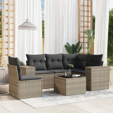 vidaXL 6 részes szürke polyrattan kerti ülőgarnitúra párnákkal kerti bútor