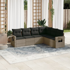 vidaXL 6 részes szürke polyrattan kerti ülőgarnitúra párnákkal kerti bútor