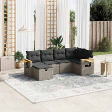 vidaXL 6 részes szürke polyrattan kerti ülőgarnitúra párnákkal kerti bútor