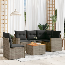 vidaXL 6 részes szürke polyrattan kerti ülőgarnitúra párnákkal kerti bútor