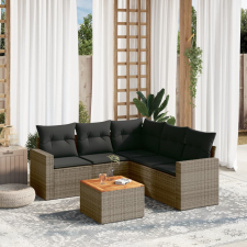 vidaXL 6 részes szürke polyrattan kerti ülőgarnitúra párnákkal kerti bútor