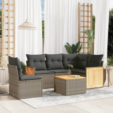 vidaXL 6 részes szürke polyrattan kerti ülőgarnitúra párnákkal kerti bútor