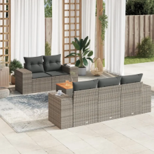 vidaXL 6 részes szürke polyrattan kerti ülőgarnitúra párnákkal kerti bútor
