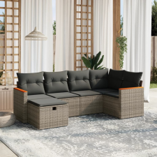 vidaXL 6 részes szürke polyrattan kerti ülőgarnitúra párnákkal kerti bútor