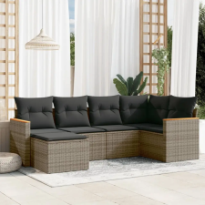 vidaXL 6 részes szürke polyrattan kerti ülőgarnitúra párnákkal kerti bútor
