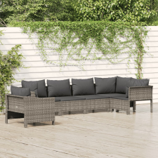vidaXL 6 részes szürke polyrattan kerti ülőgarnitúra párnákkal kerti bútor