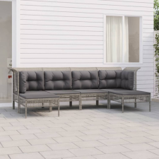vidaXL 6 részes szürke polyrattan kerti ülőgarnitúra párnákkal kerti bútor