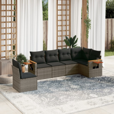 vidaXL 6 részes szürke polyrattan kerti ülőgarnitúra párnákkal kerti bútor