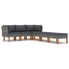 vidaXL 6 részes szürke polyrattan kerti ülőgarnitúra párnákkal (3059728) kerti bútor
