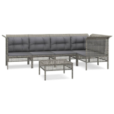 vidaXL 6 részes szürke polyrattan kerti ülőgarnitúra párnákkal (3187508) kerti bútor
