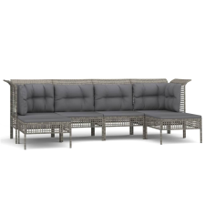 vidaXL 6 részes szürke polyrattan kerti ülőgarnitúra párnákkal (3187552) kerti bútor