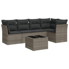 vidaXL 6 részes szürke polyrattan kerti ülőgarnitúra párnákkal (3217610) kerti bútor