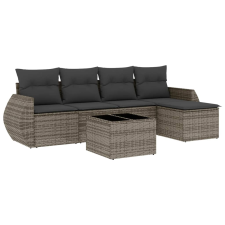 vidaXL 6 részes szürke polyrattan kerti ülőgarnitúra párnákkal (3221299) kerti bútor