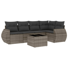 vidaXL 6 részes szürke polyrattan kerti ülőgarnitúra párnákkal (3221339) kerti bútor