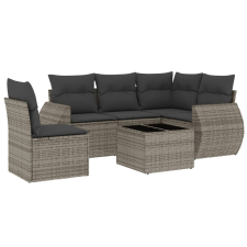 vidaXL 6 részes szürke polyrattan kerti ülőgarnitúra párnákkal (3221379) kerti bútor