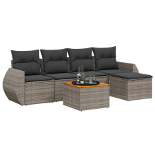 vidaXL 6 részes szürke polyrattan kerti ülőgarnitúra párnákkal (3224982) kerti bútor