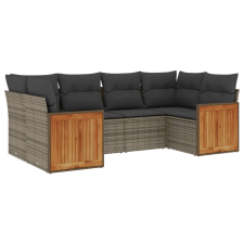 vidaXL 6 részes szürke polyrattan kerti ülőgarnitúra párnákkal (3227943) kerti bútor