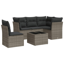 vidaXL 6 részes szürke polyrattan kerti ülőgarnitúra párnákkal (3249489) kerti bútor