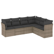 vidaXL 6 részes szürke polyrattan kerti ülőgarnitúra párnákkal (3249519) kerti bútor