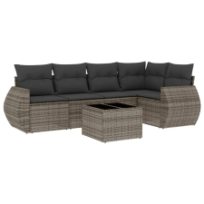 vidaXL 6 részes szürke polyrattan kerti ülőgarnitúra párnákkal (3253677) kerti bútor