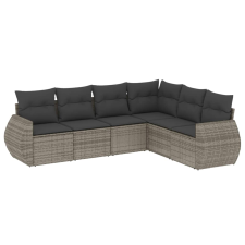 vidaXL 6 részes szürke polyrattan kerti ülőgarnitúra párnákkal (3253747) kerti bútor