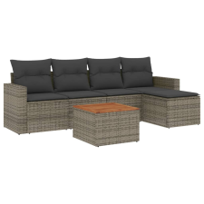 vidaXL 6 részes szürke polyrattan kerti ülőgarnitúra párnákkal (3256431) kerti bútor