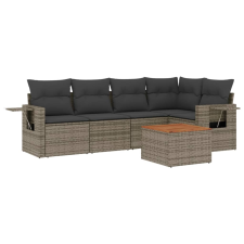 vidaXL 6 részes szürke polyrattan kerti ülőgarnitúra párnákkal (3256886) kerti bútor