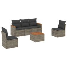 vidaXL 6 részes szürke polyrattan kerti ülőgarnitúra párnákkal (3258259) kerti bútor