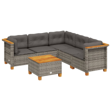 vidaXL 6 részes szürke polyrattan kerti ülőgarnitúra párnákkal (3261828) kerti bútor