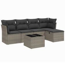 vidaXL 6 részes szürke polyrattan kerti ülőgarnitúra párnákkal (3263146) kerti bútor