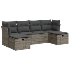 vidaXL 6 részes szürke polyrattan kerti ülőgarnitúra párnákkal (3325326) kerti bútor