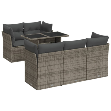 vidaXL 6 részes szürke polyrattan kerti ülőgarnitúra párnákkal (3326101) kerti bútor