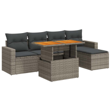 vidaXL 6 részes szürke polyrattan kerti ülőgarnitúra párnákkal (3327028) kerti bútor