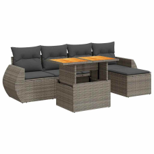 vidaXL 6 részes szürke polyrattan kerti ülőgarnitúra párnákkal (3327252) kerti bútor