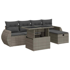 vidaXL 6 részes szürke polyrattan kerti ülőgarnitúra párnákkal (3327890) kerti bútor