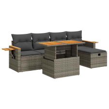 vidaXL 6 részes szürke polyrattan kerti ülőgarnitúra párnákkal (3328131) kerti bútor