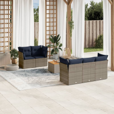 vidaXL 6 részes szürke polyrattan kerti ülőgarnitúra párnával kerti bútor