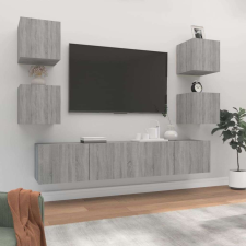 vidaXL 6 részes szürke sonoma színű szerelt fa TV-szekrényszett bútor