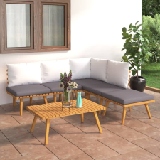 vidaXL 6 részes tömör akácfa kerti ülőgarnitúra párnákkal kerti bútor