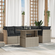 vidaXL 6 részes világosszürke polyrattan kerti ülőgarnitúra párnákkal kerti bútor
