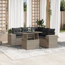 vidaXL 6 részes világosszürke polyrattan kerti ülőgarnitúra párnákkal kerti bútor