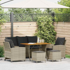 vidaXL 6 részes világosszürke polyrattan kerti ülőgarnitúra párnákkal kerti bútor