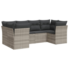 vidaXL 6 részes világosszürke polyrattan kerti ülőgarnitúra párnákkal (3218112) kerti bútor