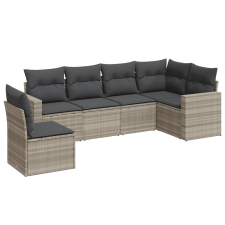 vidaXL 6 részes világosszürke polyrattan kerti ülőgarnitúra párnákkal (3251369) kerti bútor
