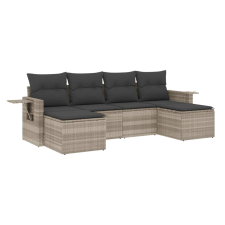 vidaXL 6 részes világosszürke polyrattan kerti ülőgarnitúra párnákkal (3252859) kerti bútor